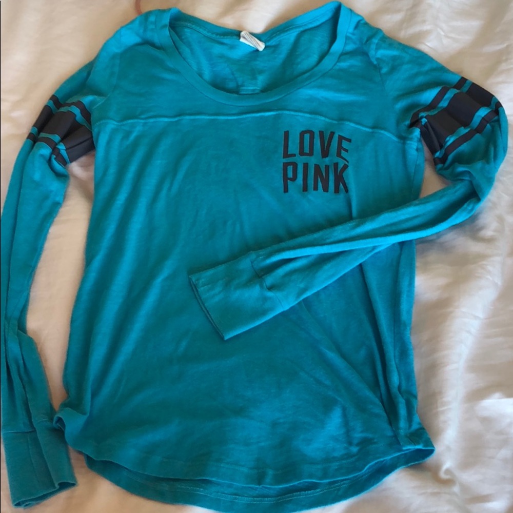 Blue long sleeve shirt from pink